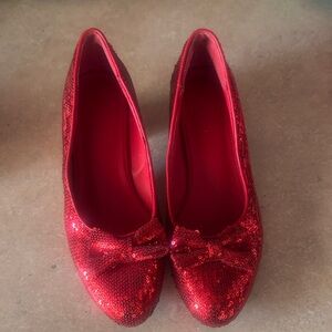 Red Sequin Bow Flats